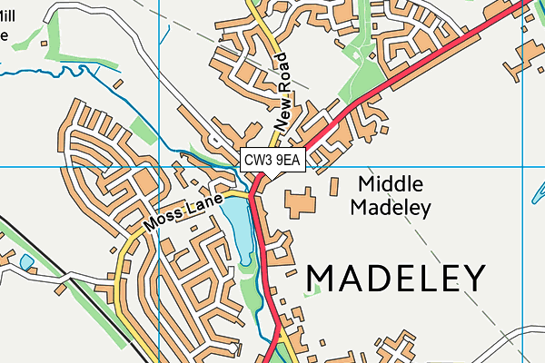 CW3 9EA map - OS VectorMap District (Ordnance Survey) CW3 9EA map - OS VectorMap District (Ordnance Survey)