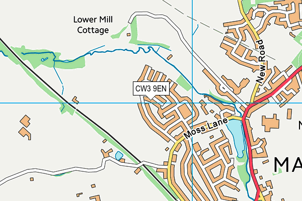 CW3 9EN map - OS VectorMap District (Ordnance Survey)