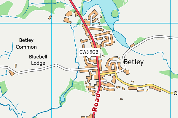 CW3 9GB map - OS VectorMap District (Ordnance Survey)