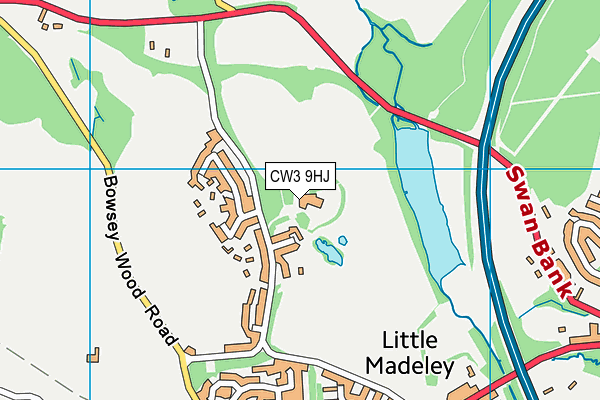 CW3 9HJ map - OS VectorMap District (Ordnance Survey) CW3 9HJ map - OS VectorMap District (Ordnance Survey)