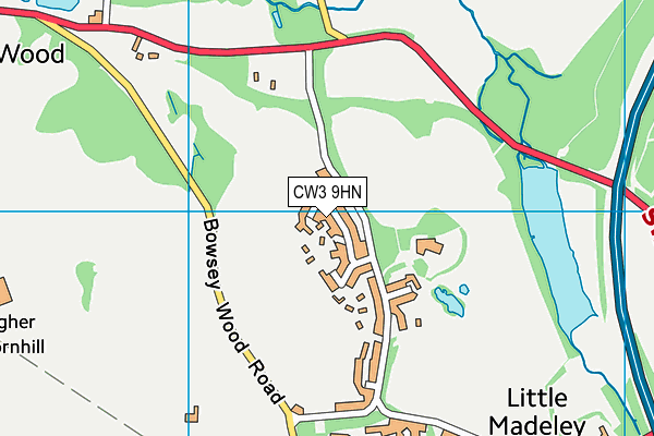 CW3 9HN map - OS VectorMap District (Ordnance Survey) CW3 9HN map - OS VectorMap District (Ordnance Survey)
