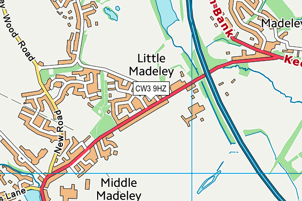 CW3 9HZ map - OS VectorMap District (Ordnance Survey) CW3 9HZ map - OS VectorMap District (Ordnance Survey)