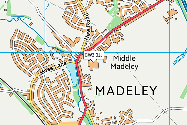 CW3 9JJ map - OS VectorMap District (Ordnance Survey) CW3 9JJ map - OS VectorMap District (Ordnance Survey)