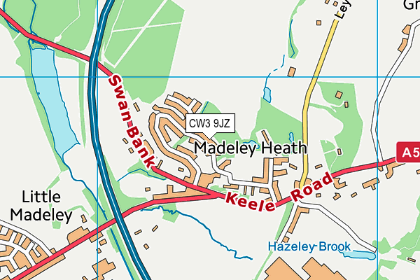 CW3 9JZ map - OS VectorMap District (Ordnance Survey)