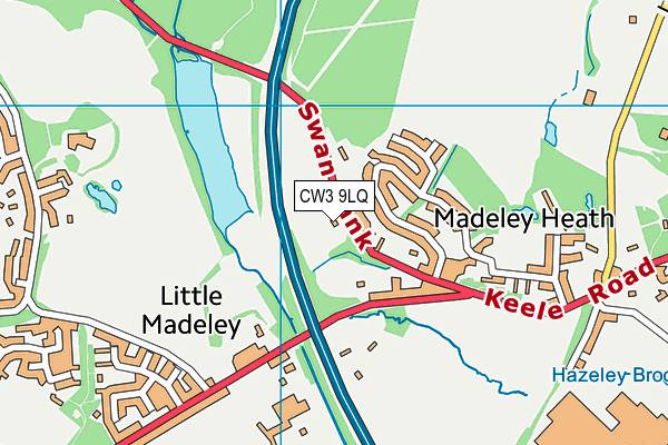 CW3 9LQ map - OS VectorMap District (Ordnance Survey) CW3 9LQ map - OS VectorMap District (Ordnance Survey)