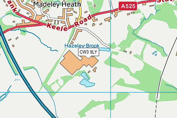 CW3 9LY map - OS VectorMap District (Ordnance Survey) CW3 9LY map - OS VectorMap District (Ordnance Survey)