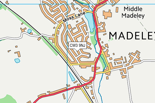 CW3 9NJ map - OS VectorMap District (Ordnance Survey) CW3 9NJ map - OS VectorMap District (Ordnance Survey)