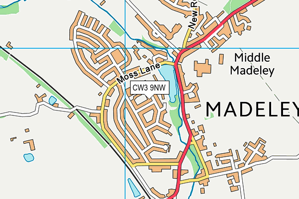 CW3 9NW map - OS VectorMap District (Ordnance Survey) CW3 9NW map - OS VectorMap District (Ordnance Survey)
