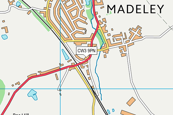 CW3 9PN map - OS VectorMap District (Ordnance Survey) CW3 9PN map - OS VectorMap District (Ordnance Survey)