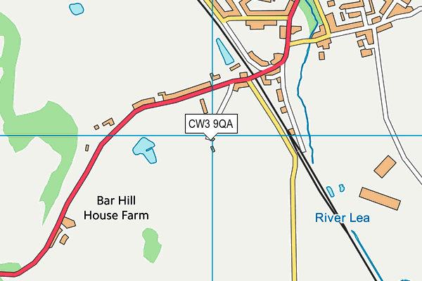 CW3 9QA map - OS VectorMap District (Ordnance Survey) CW3 9QA map - OS VectorMap District (Ordnance Survey)