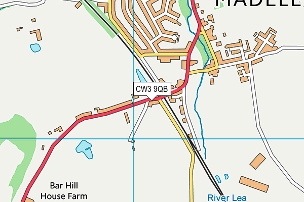 CW3 9QB map - OS VectorMap District (Ordnance Survey) CW3 9QB map - OS VectorMap District (Ordnance Survey)