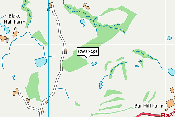 CW3 9QG map - OS VectorMap District (Ordnance Survey) CW3 9QG map - OS VectorMap District (Ordnance Survey)