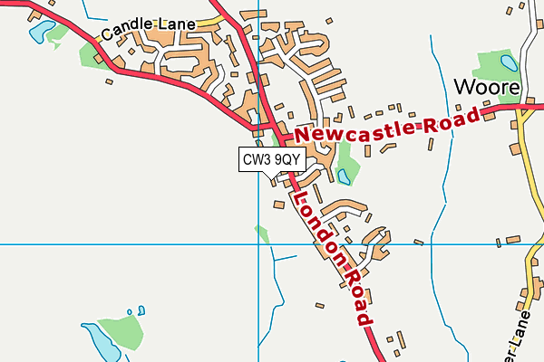 CW3 9QY map - OS VectorMap District (Ordnance Survey)