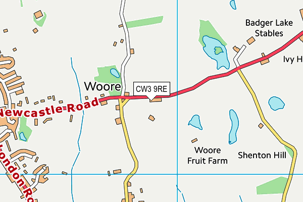 CW3 9RE map - OS VectorMap District (Ordnance Survey) CW3 9RE map - OS VectorMap District (Ordnance Survey)