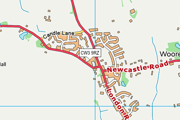 CW3 9RZ map - OS VectorMap District (Ordnance Survey)