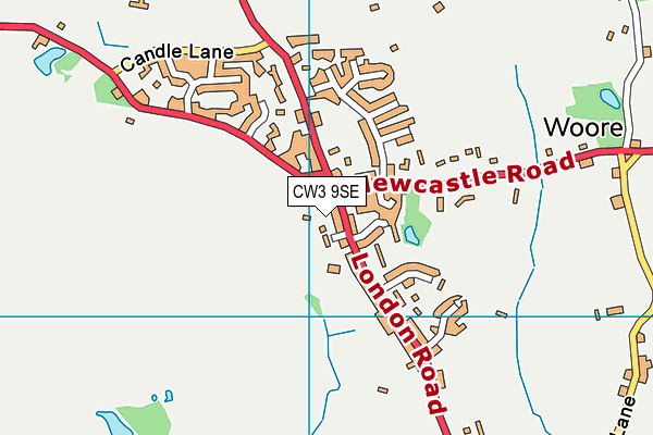 CW3 9SE map - OS VectorMap District (Ordnance Survey) CW3 9SE map - OS VectorMap District (Ordnance Survey)