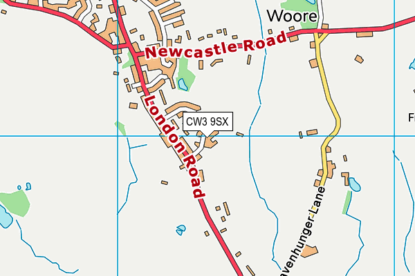 CW3 9SX map - OS VectorMap District (Ordnance Survey) CW3 9SX map - OS VectorMap District (Ordnance Survey)