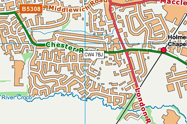 CW4 7BJ map - OS VectorMap District (Ordnance Survey) CW4 7BJ map - OS VectorMap District (Ordnance Survey)