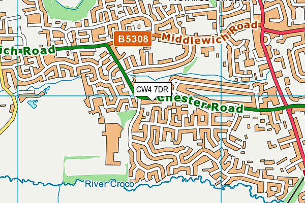 CW4 7DR map - OS VectorMap District (Ordnance Survey)