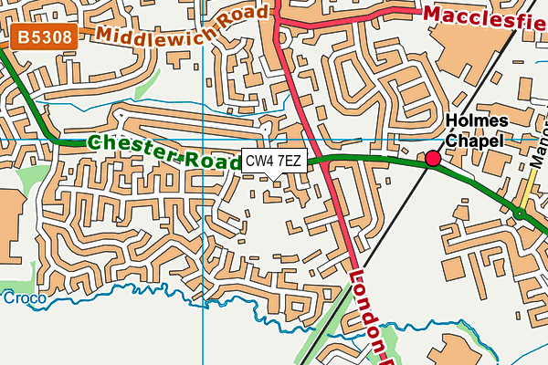 CW4 7EZ map - OS VectorMap District (Ordnance Survey) CW4 7EZ map - OS VectorMap District (Ordnance Survey)