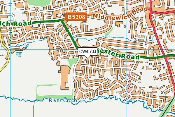 CW4 7JJ map - OS VectorMap District (Ordnance Survey) CW4 7JJ map - OS VectorMap District (Ordnance Survey)