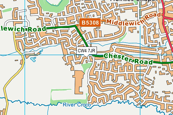 CW4 7JR map - OS VectorMap District (Ordnance Survey) CW4 7JR map - OS VectorMap District (Ordnance Survey)