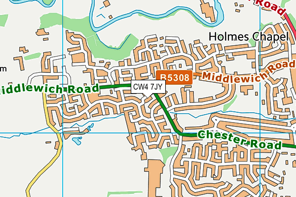 CW4 7JY map - OS VectorMap District (Ordnance Survey) CW4 7JY map - OS VectorMap District (Ordnance Survey)