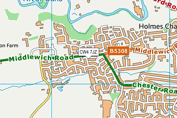 CW4 7JZ map - OS VectorMap District (Ordnance Survey) CW4 7JZ map - OS VectorMap District (Ordnance Survey)