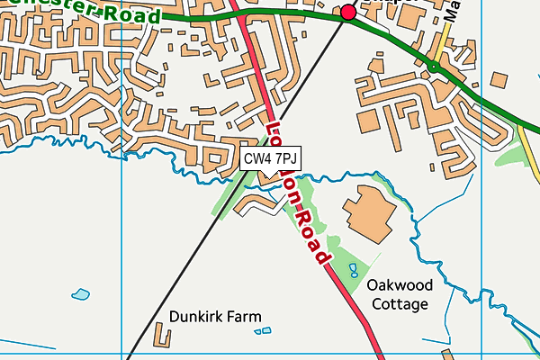 CW4 7PJ map - OS VectorMap District (Ordnance Survey)