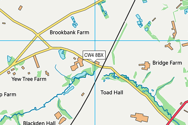 CW4 8BX map - OS VectorMap District (Ordnance Survey) CW4 8BX map - OS VectorMap District (Ordnance Survey)