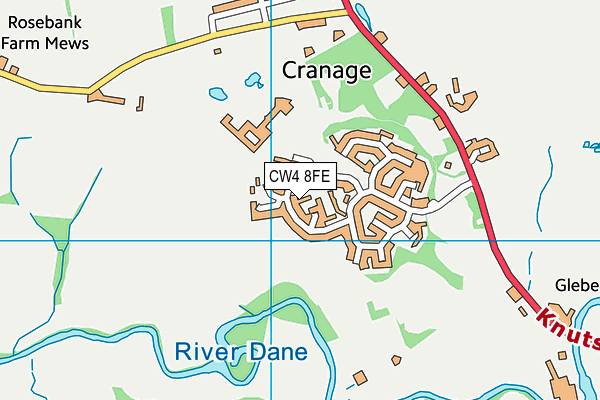 CW4 8FE map - OS VectorMap District (Ordnance Survey)