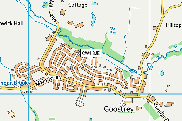 CW4 8JE map - OS VectorMap District (Ordnance Survey) CW4 8JE map - OS VectorMap District (Ordnance Survey)