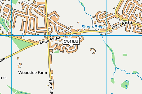 CW4 8JU map - OS VectorMap District (Ordnance Survey) CW4 8JU map - OS VectorMap District (Ordnance Survey)