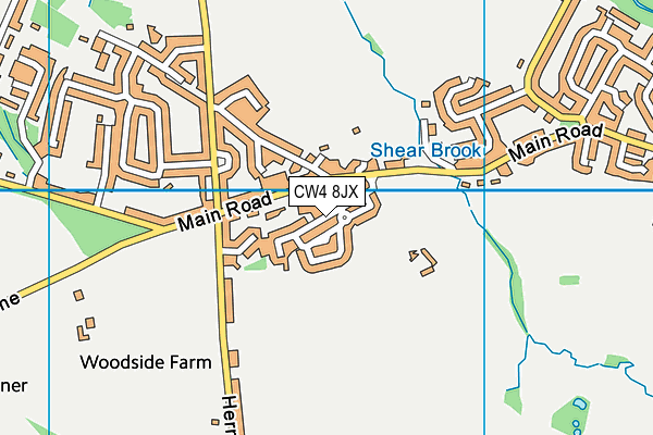CW4 8JX map - OS VectorMap District (Ordnance Survey) CW4 8JX map - OS VectorMap District (Ordnance Survey)