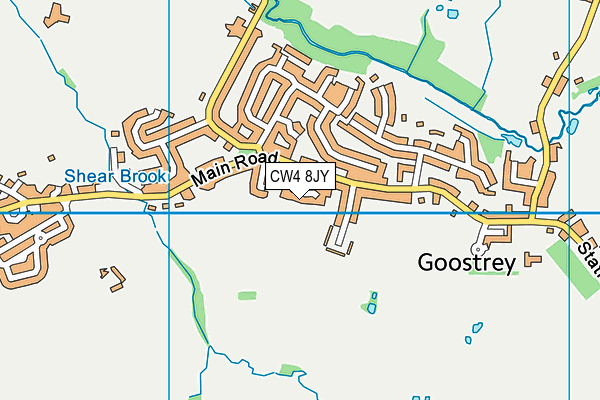 CW4 8JY map - OS VectorMap District (Ordnance Survey) CW4 8JY map - OS VectorMap District (Ordnance Survey)