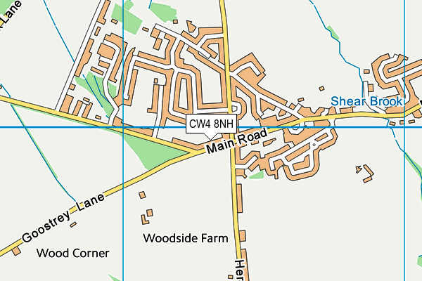 CW4 8NH map - OS VectorMap District (Ordnance Survey) CW4 8NH map - OS VectorMap District (Ordnance Survey)