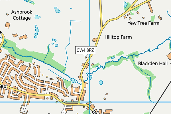 CW4 8PZ map - OS VectorMap District (Ordnance Survey) CW4 8PZ map - OS VectorMap District (Ordnance Survey)
