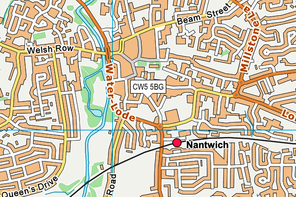 CW5 5BG map - OS VectorMap District (Ordnance Survey)