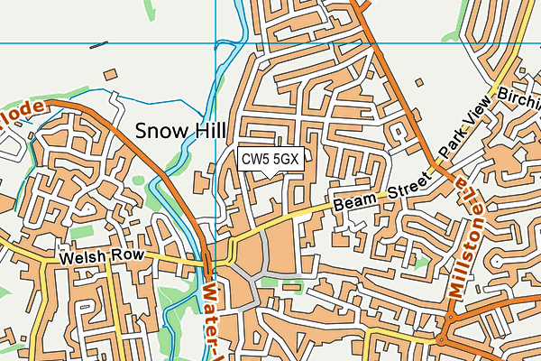 CW5 5GX map - OS VectorMap District (Ordnance Survey) CW5 5GX map - OS VectorMap District (Ordnance Survey)