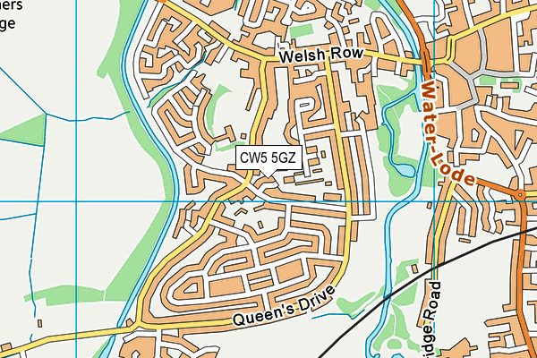 CW5 5GZ map - OS VectorMap District (Ordnance Survey)