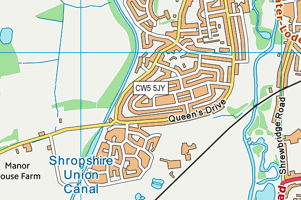 CW5 5JY map - OS VectorMap District (Ordnance Survey) CW5 5JY map - OS VectorMap District (Ordnance Survey)