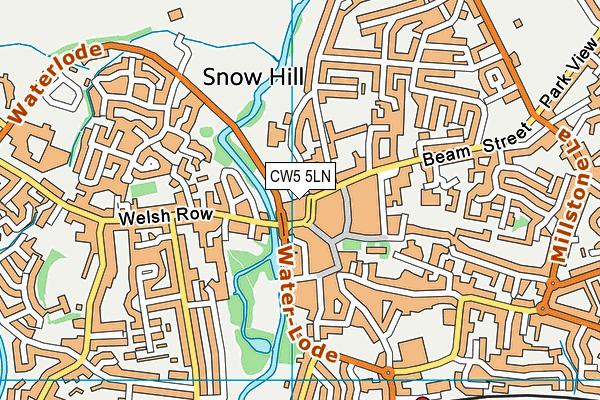 CW5 5LN map - OS VectorMap District (Ordnance Survey) CW5 5LN map - OS VectorMap District (Ordnance Survey)
