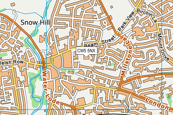 CW5 5NX map - OS VectorMap District (Ordnance Survey) CW5 5NX map - OS VectorMap District (Ordnance Survey)