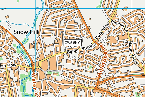 CW5 5NY map - OS VectorMap District (Ordnance Survey) CW5 5NY map - OS VectorMap District (Ordnance Survey)
