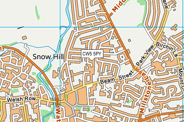 CW5 5PY map - OS VectorMap District (Ordnance Survey) CW5 5PY map - OS VectorMap District (Ordnance Survey)