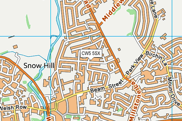 CW5 5SX map - OS VectorMap District (Ordnance Survey) CW5 5SX map - OS VectorMap District (Ordnance Survey)