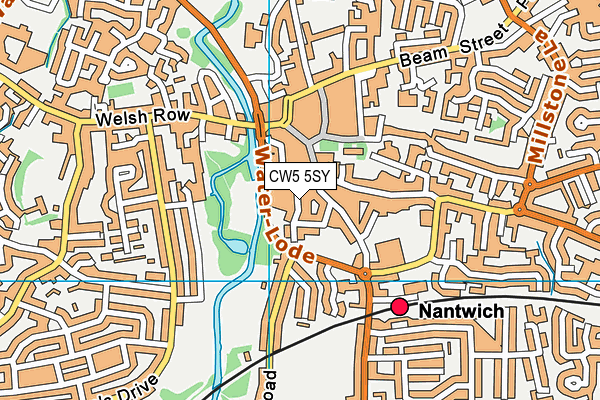 CW5 5SY map - OS VectorMap District (Ordnance Survey)