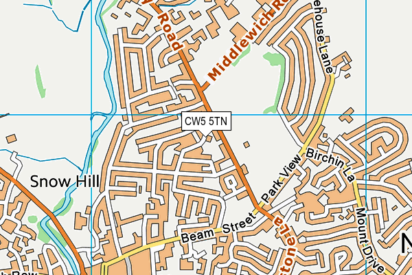 CW5 5TN map - OS VectorMap District (Ordnance Survey) CW5 5TN map - OS VectorMap District (Ordnance Survey)