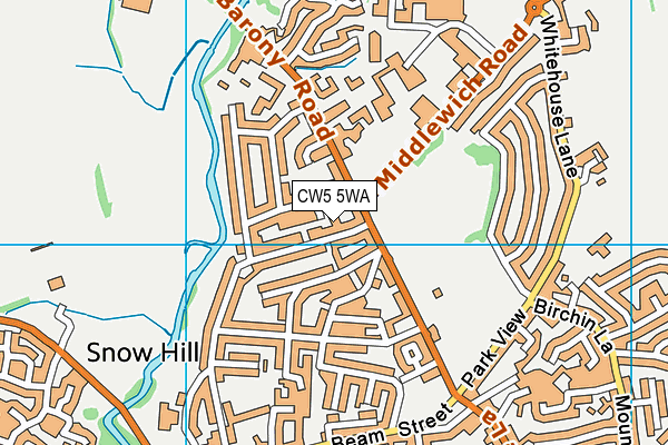 CW5 5WA map - OS VectorMap District (Ordnance Survey) CW5 5WA map - OS VectorMap District (Ordnance Survey)
