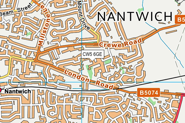 CW5 6GE map - OS VectorMap District (Ordnance Survey) CW5 6GE map - OS VectorMap District (Ordnance Survey)